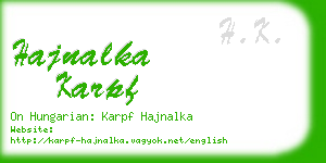 hajnalka karpf business card